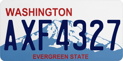 WA license plate AXF4327