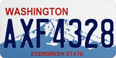 WA license plate AXF4328