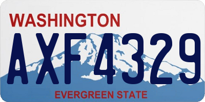 WA license plate AXF4329