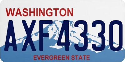 WA license plate AXF4330