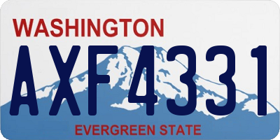 WA license plate AXF4331