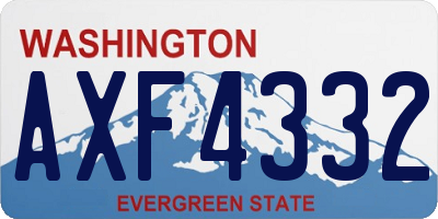WA license plate AXF4332