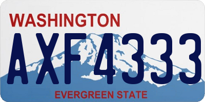 WA license plate AXF4333