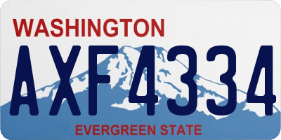 WA license plate AXF4334