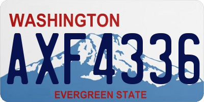 WA license plate AXF4336