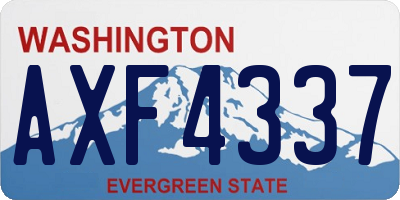 WA license plate AXF4337