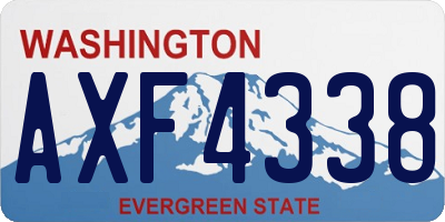 WA license plate AXF4338