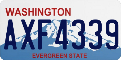 WA license plate AXF4339