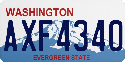 WA license plate AXF4340