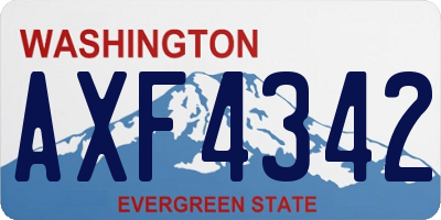 WA license plate AXF4342