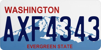 WA license plate AXF4343