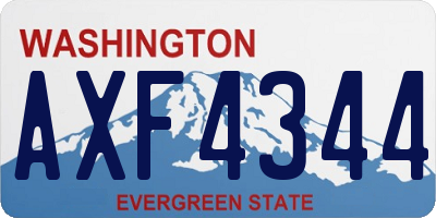 WA license plate AXF4344