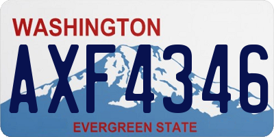WA license plate AXF4346