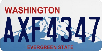 WA license plate AXF4347