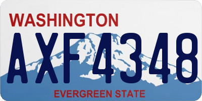 WA license plate AXF4348