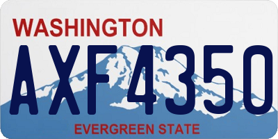 WA license plate AXF4350