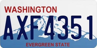 WA license plate AXF4351