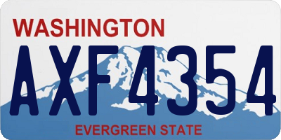 WA license plate AXF4354