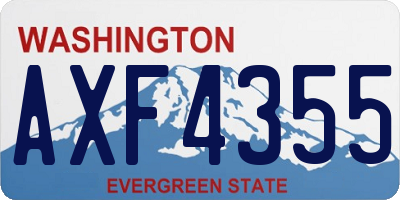 WA license plate AXF4355