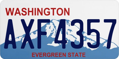 WA license plate AXF4357