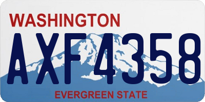 WA license plate AXF4358