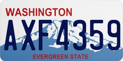 WA license plate AXF4359