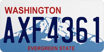 WA license plate AXF4361