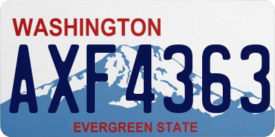 WA license plate AXF4363