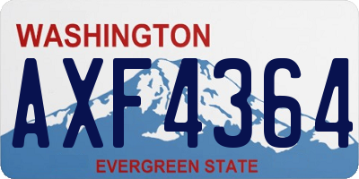WA license plate AXF4364