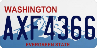 WA license plate AXF4366