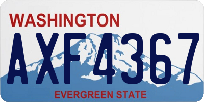 WA license plate AXF4367
