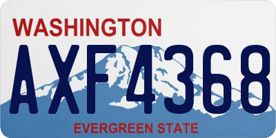 WA license plate AXF4368