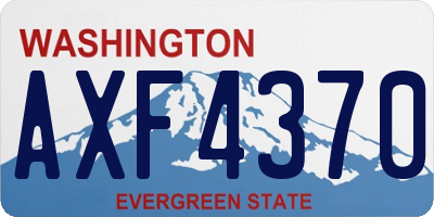 WA license plate AXF4370