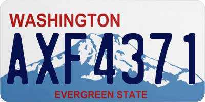 WA license plate AXF4371