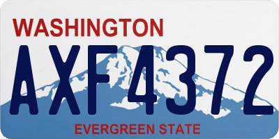 WA license plate AXF4372