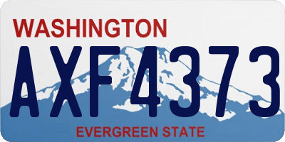 WA license plate AXF4373