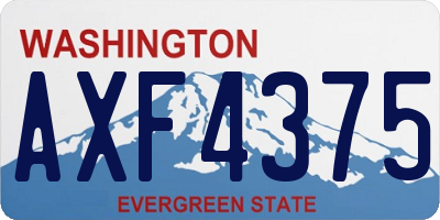 WA license plate AXF4375