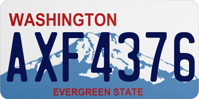 WA license plate AXF4376