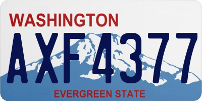 WA license plate AXF4377