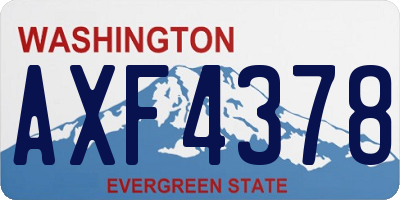 WA license plate AXF4378