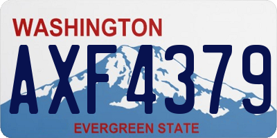 WA license plate AXF4379