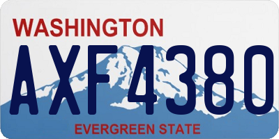 WA license plate AXF4380