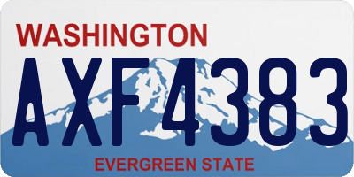 WA license plate AXF4383