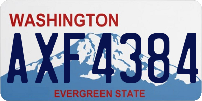 WA license plate AXF4384