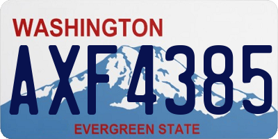 WA license plate AXF4385
