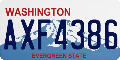 WA license plate AXF4386
