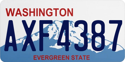 WA license plate AXF4387