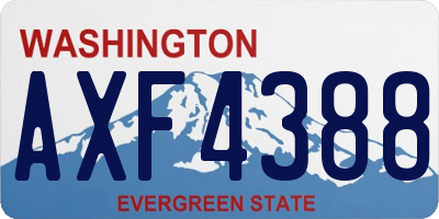 WA license plate AXF4388