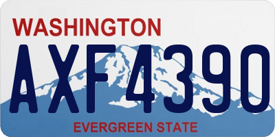 WA license plate AXF4390