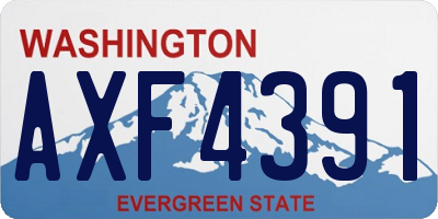 WA license plate AXF4391